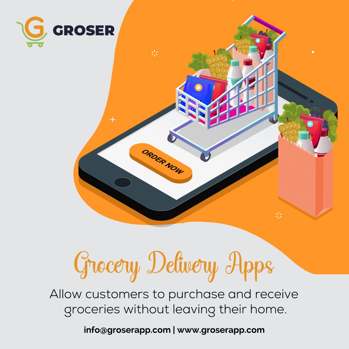 GroserLocal's tweet image. Grocery delivery apps allow customers to purchase and receive groceries without leaving their home.
Visit:- groserapp.com
Connect with us @GroserLocal 
Send your query hello@groserapp.com

#groser #grocery #onlinestore