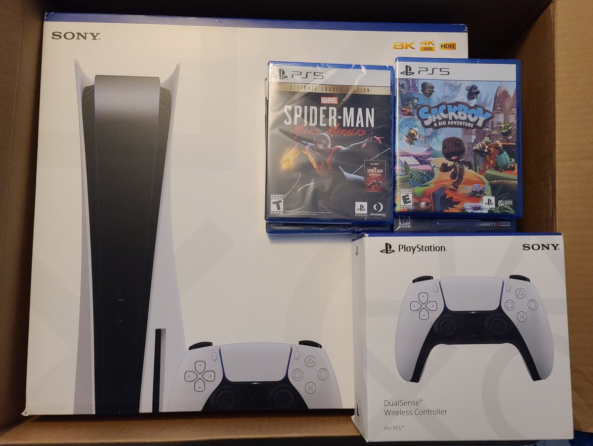 MyLittleDudes's tweet photo. Hey, @SupplyNinja you are awesome! On Tuesday, I listened to your advice to hang in there and just kept refreshing the antonline site. And today, I was able to surprise my husband and kids with this package. They were shocked and thrilled! Thank you!! #PS5 #momwin https://t.co/VrSrOhYS7Y