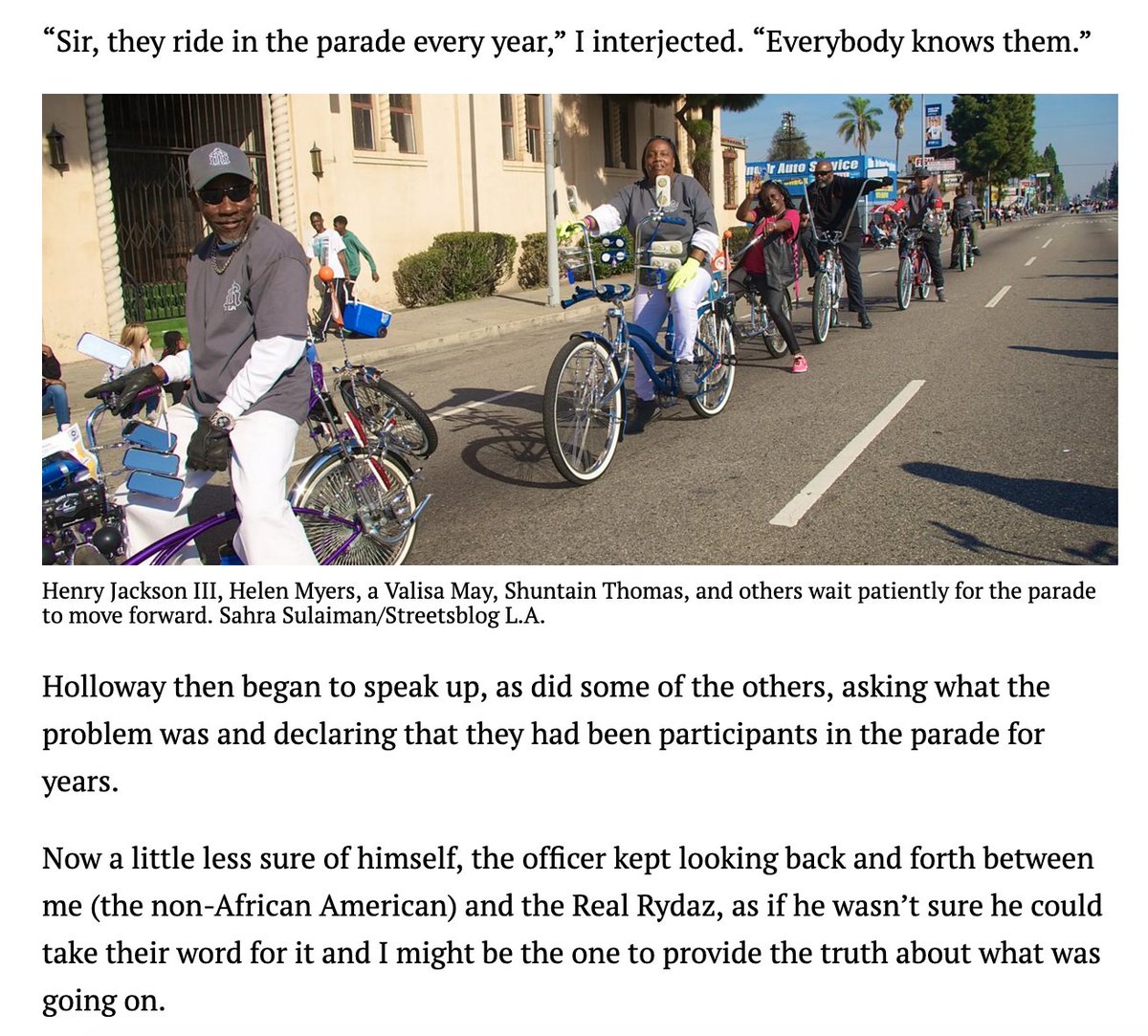And yet this officer kept jumping in front of the bike clubs, each of which had paid $500 for a spot in the parade, if they had a right to be there. Meanwhile, these clubs are community royalty. EVERYONE knows and loves them. And it's a PARADE.
