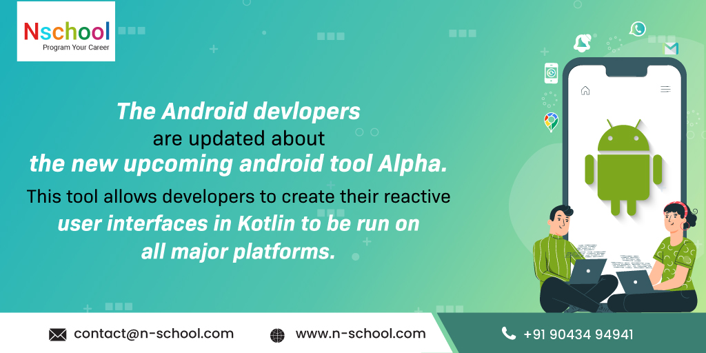 Nschool12's tweet image. The Android devlopers are updated about the new upcoming android tool Alpha. This tool allows developers to create their reactive user interfaces in Kotlin to be run on all major platforms.

#fridayvibes #Androiddevlopers #androidcourse #androidtraininginstitute #nschool