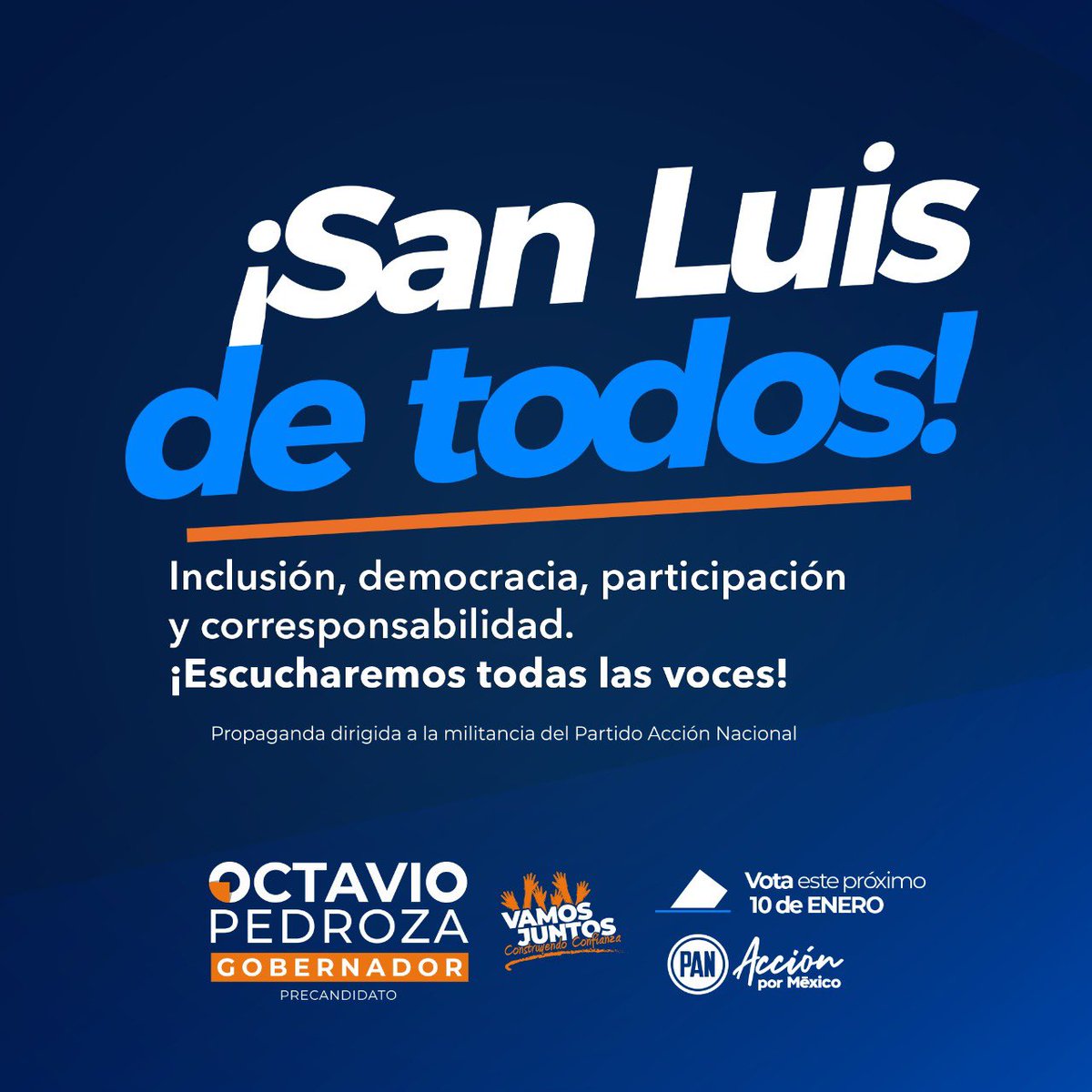octaviopedroza's tweet photo. Escuchemos todas las voces para construir juntos el #SLP que anhelamos!!! Vamos juntos #ConstruyendoConfianza https://t.co/zC1lnj5kmC
