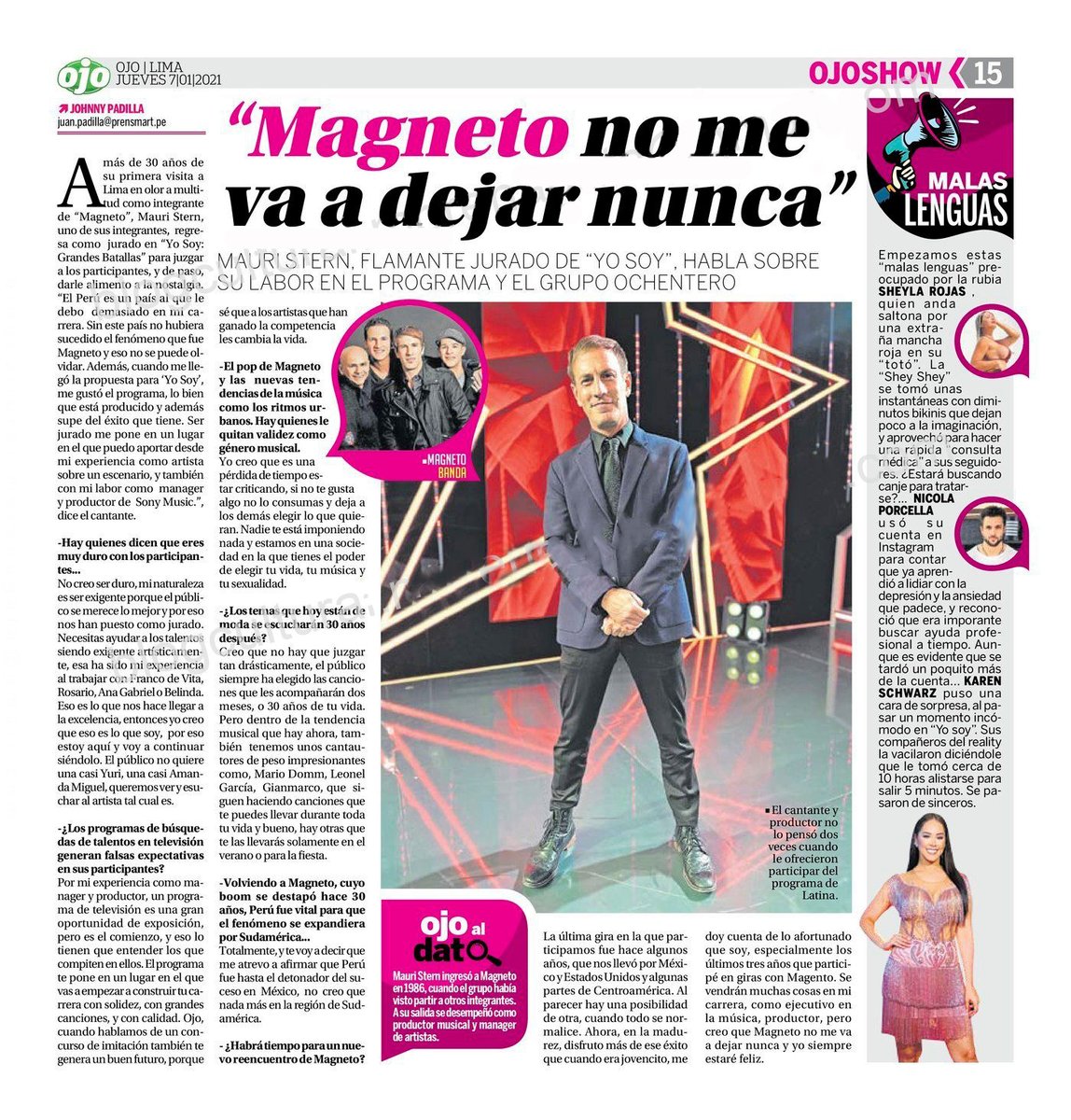 ORMPeru's tweet photo. Les dejamos la nota que salio en @diarioojo con @MauriSternMusic 
Gracias @JohPadilla por la entrevista

https://t.co/IUEQSeOehL https://t.co/pquEur90Gx