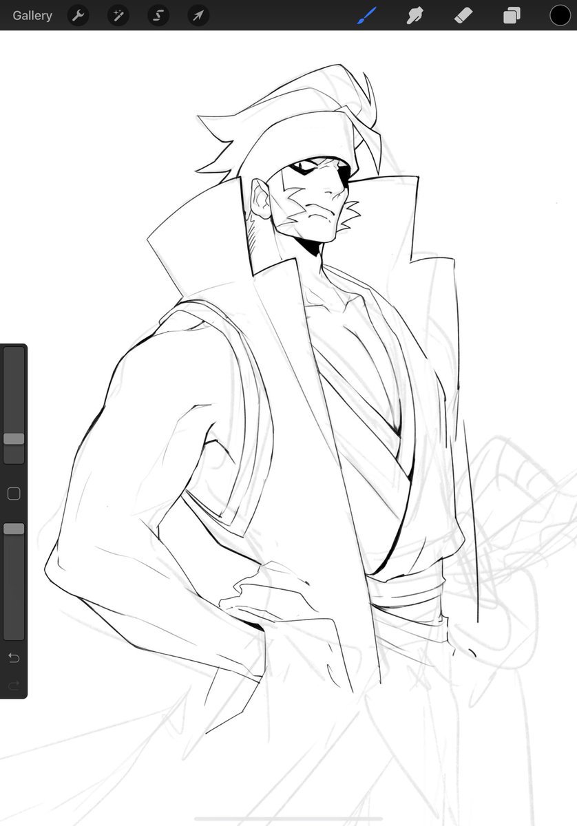 Ok I figure I'll post a sketch here. Banchou Samurai. 