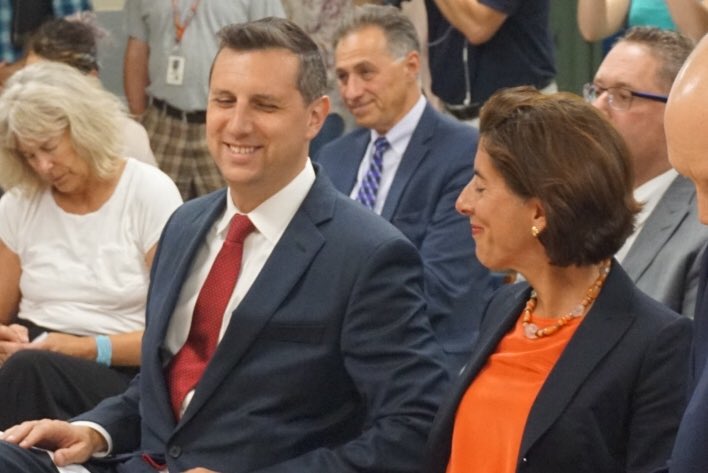 SethMagaziner's tweet photo. Congratulations to @GinaRaimondo!

I’ve had the honor of working closely with Gina on launching the statewide school construction program, expanding investments in green jobs, &amp; keeping RI financially secure during Covid-19.

She is will make a fantastic Commerce Secretary. https://t.co/MxddByfNAa