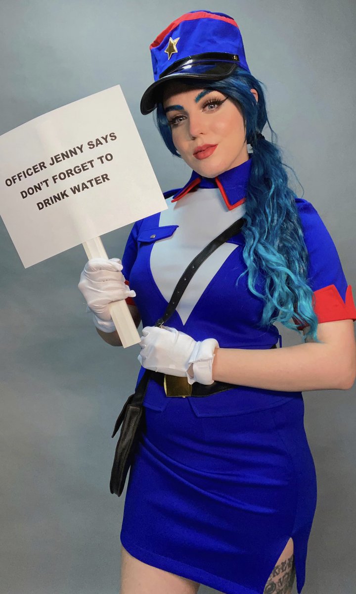RT @TheCosplayBunny: Officer Jenny says remember to drink lots of water and go easy on yourself today! https://t.co/lYB9gUO5lT