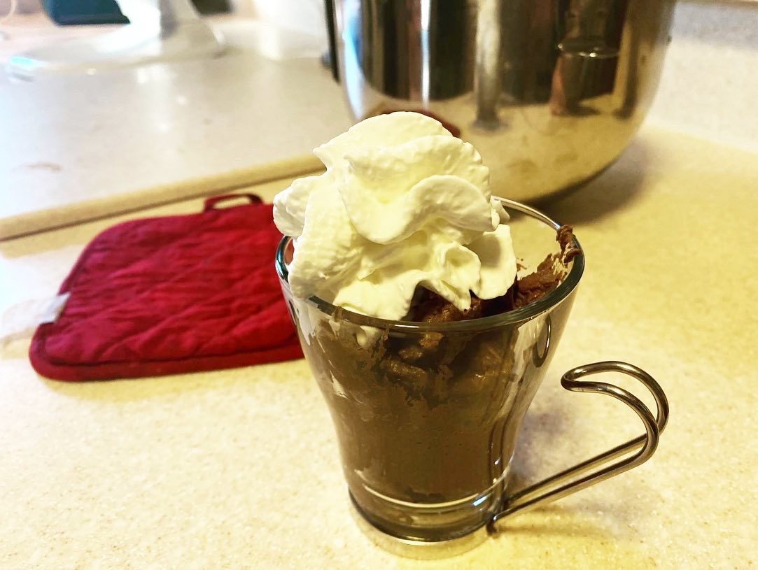 AsmSantabarbara's tweet photo. My son tried out a new recipe for “Chocolate Avocado Mousse’ today via Zoom with the @TCFDiscovery! Great job Michael 👍 #ChefMichael #AutismAction https://t.co/vGr9U8Tlkj