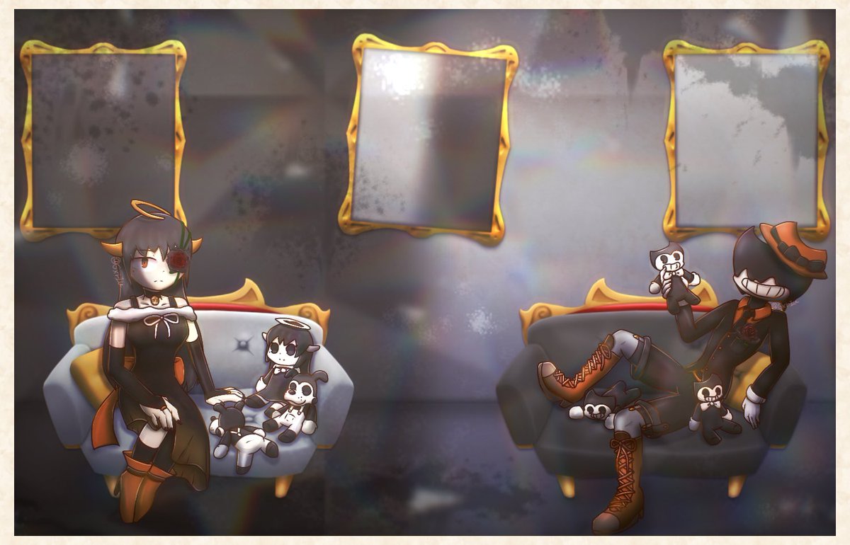 7310辛子 Auf Twitter クリスマス前から描いてた実はめっちゃ時間かかったイラスト 前に行った白い部屋と黒い部屋の影響をめっちゃ受けてる インクデーモンの脚と近くのべんぬいがお気に入り