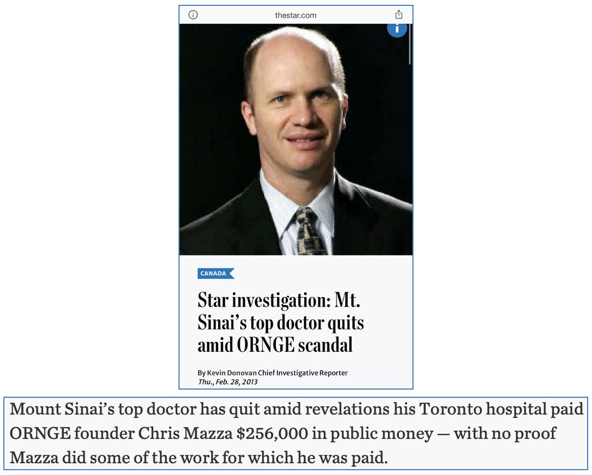 18/ But what’s even more troubling is that Tom Stewart was also involved in a huge scandal in 2013 involving $256,000 at Mt. Sinai. #COVID19  #Coronavirus  #lockdown  #science  #data  #Canada  #Ontario  #cdnpoli  #onpoli  #canpoli