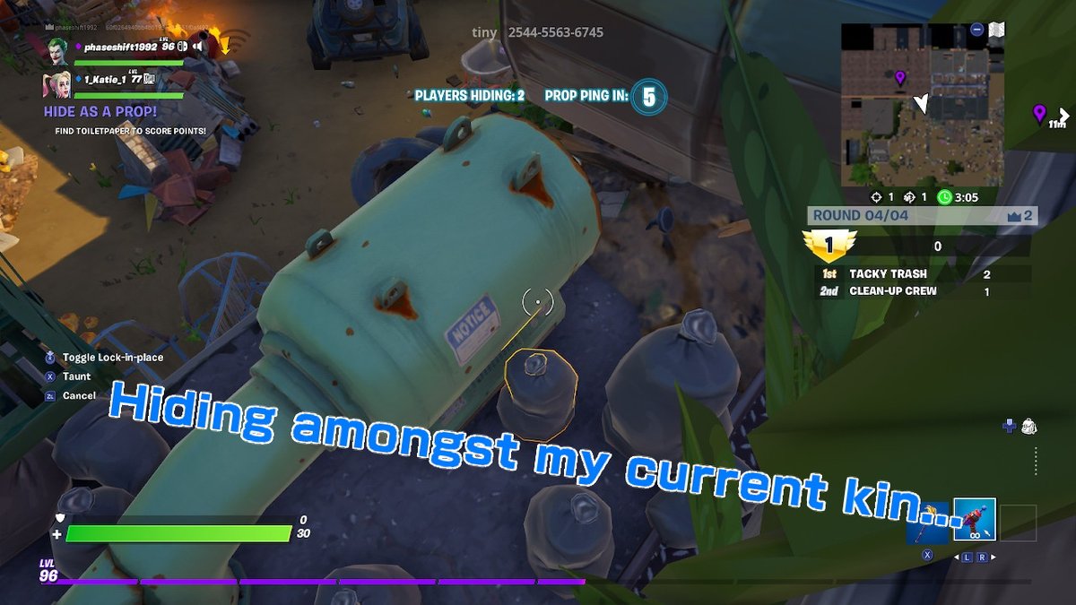 Sky_Heart92's tweet image. Played prop hunt in the sewers with @YOLO2045 and @97_Katie_97, and I decided to 100 IQ by blending in.
#Fortnite #prophunt #NintendoSwitch