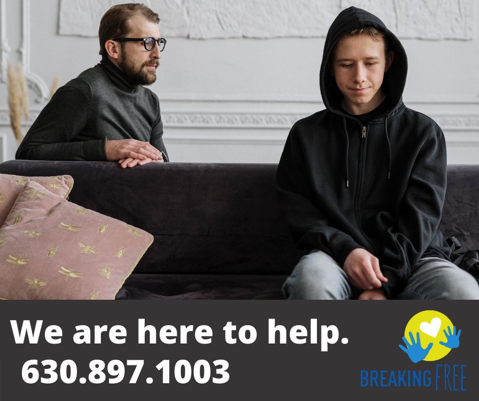 BreakingFree120's tweet photo. Are you concerned that your teenager might be abusing drugs or alcohol? We are dedicated to supporting you and your teen through the decision-making, the treatment, and the recovery process. Call us at 630.897.1003 https://t.co/XSy8JxRdLQ