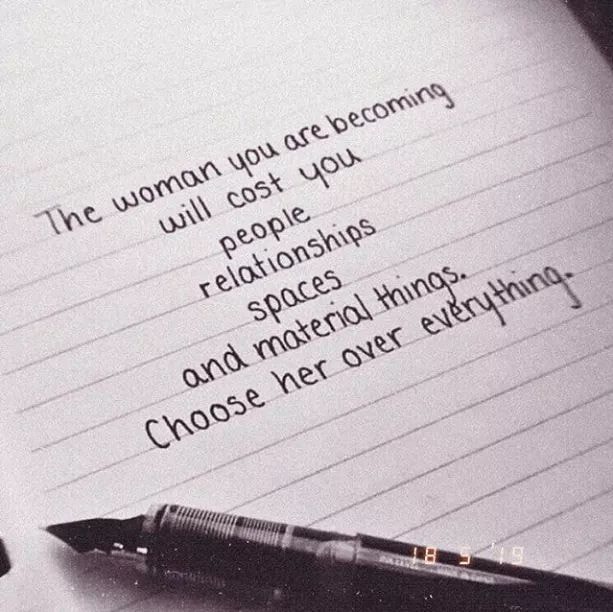 AuthorAnneHagan's tweet photo. The woman you are becoming? Choose her over everything. https://t.co/hpwjVT29No