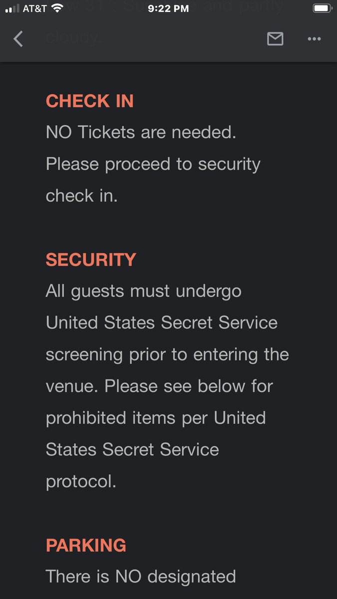 Cyndi20201's tweet photo. This is what was sent to my email for the Attending the March for Trump rally at DC. PLEASE PAY ATTENTION TO THE SECRET SERVICE RESTRICTIONS.. https://t.co/ysmXgMa1RE