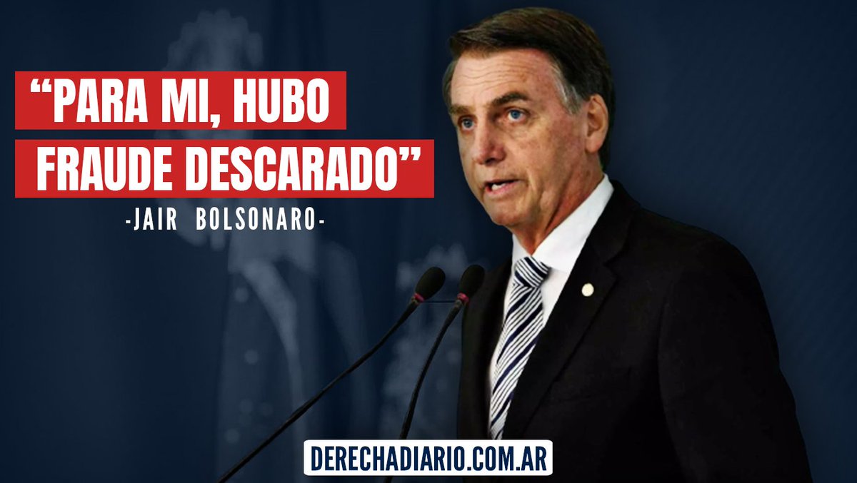 pulsopopular_'s tweet photo. 🇺🇲🇧🇷 | Sobre las Elecciones de EEUU, Jair Bolsonaro aseguró que cree en la evidencia presentada sobre fraude electoral a pesar que el Congreso no la aceptara.

"Saben de mi amistad con Trump y saben mi respuesta. Para mí, hubo fraude descarado" https://t.co/8Fy1NRJoj4