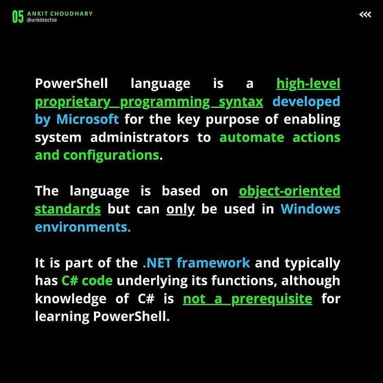 iphonegalaxymd's tweet photo. What is PowerShell Language?

#android #cybersecuritymajor💻📱💾 #java #computerengineering  #computerscience 
 #happyprogramming #scammers
#programming #css #offer
#whatsapp #html 
#angularjsdevelopment #frontenddeveloper #backenddeveloper #google #pythonprogramming
 #ads https://t.co/VHoMYXUM89