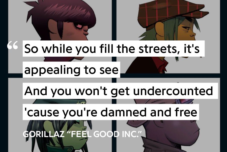 25. Feel Good, Inc. - GorillazThis song has lived rent free in my head from the first time I heard it..... that infectious bassline, tremendous rap verses, beautiful bridge... one of the most well-made “hit” songs ever.