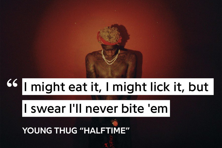 15. Halftime - Young ThugAmazes me everytime I hear it. The lyrics are hilarious, the beat is ridiculous yet bass-heavy, and Thug’s flow is just so smooth. The 14-second long “skrt” is enough for this to be top 15.