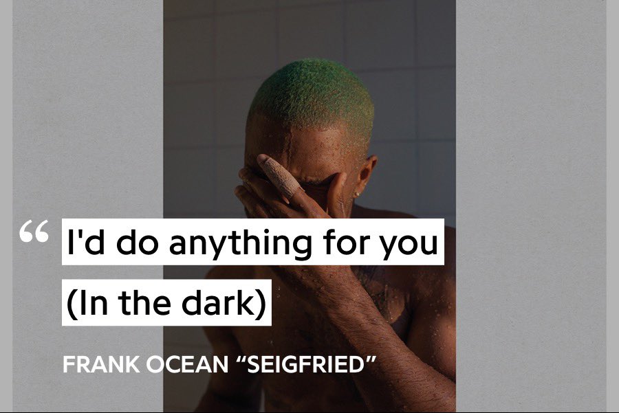 5. Seigfried - Frank OceanAnother song of nothing but intense emotion, all 3 parts of this song are nothing short of remarkable. The spoken word part is sad enough, but the desolate outro leaves you staring at the ceiling.