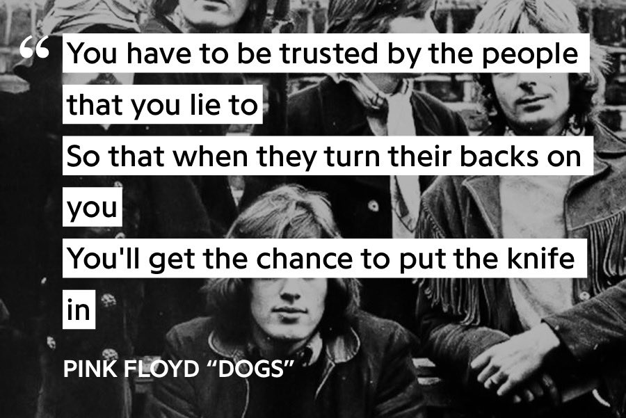 4. Dogs - Pink FloydA 17-minute masterpiece. Dark, heavy lyricism, one of the most beautiful guitar riffs in music history, and the transition from Gilmour to Waters’ melancholy voice make for an incredible listen.