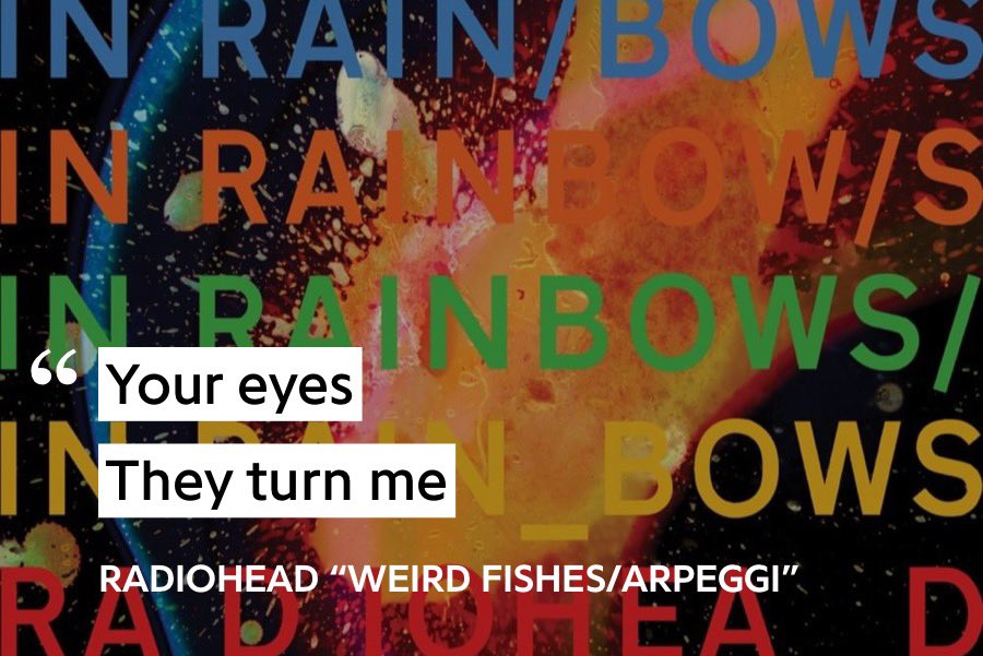 3. Weird Fishes / Arpeggi - RadioheadThe constant progression and layering matched w a tremendous Yorke performance provides a breathtaking experience. The most beautiful song I have ever heard.