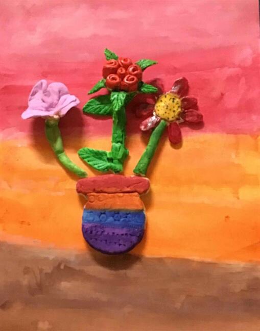 These 4th grade students did a great job with their model magic flowers. #inspire96