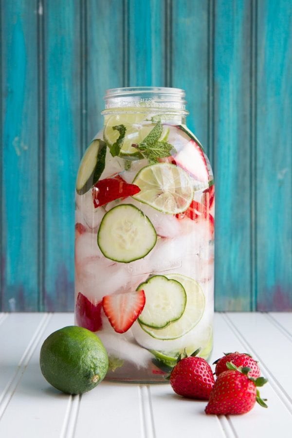 cucumber + lime + strawberry + mint