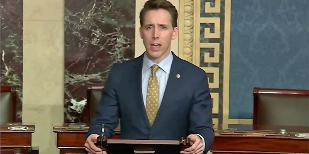 CitizenWonk's tweet photo. Mega-donor who bankrolled Josh Hawley calls for senator to be censured: 'We owe it to our children' https://t.co/uqBCtgUzuZ https://t.co/J4SJQzwnHm