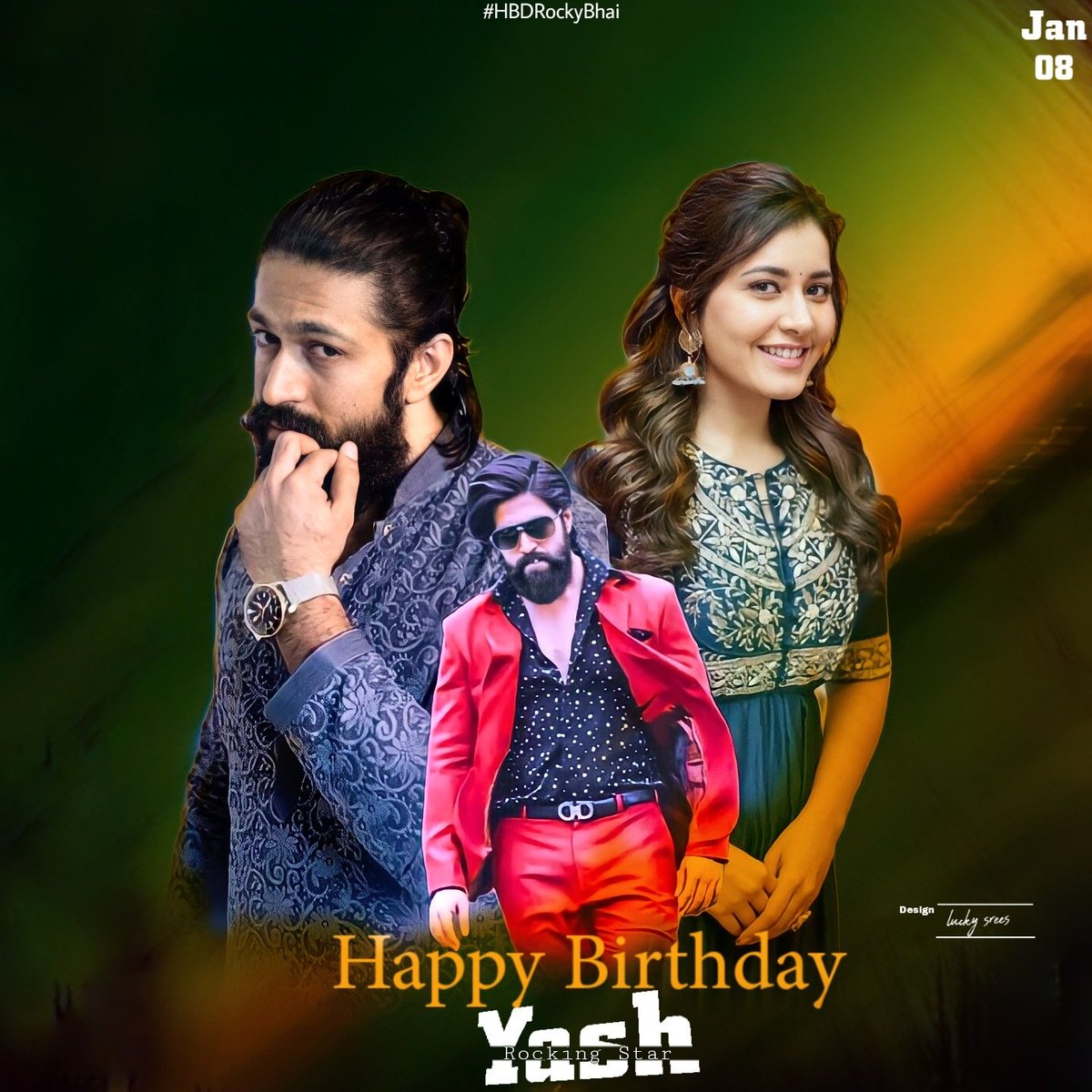 Happy Birthday Rocking 🌟#HBDRockyBhai #KGFChapter2Teaser
Best Wishes From Raashi Bday Fans 
@RaashiKhanna Design: @Lucky50123322  @TheNameIsYash