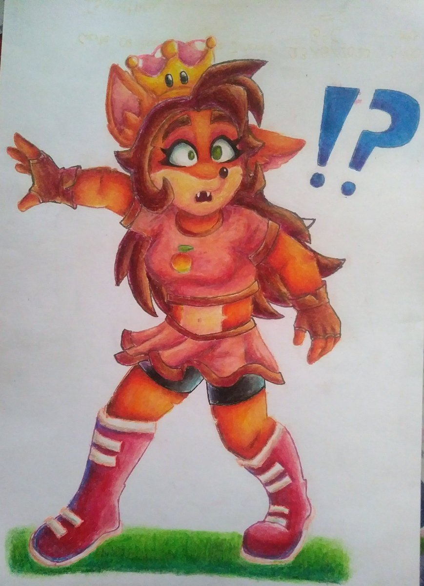 AnaDrawZone's tweet photo. I did my version of #Crashette :D!
I think that my camera doesn't make justice for her but later (maybe) I will upload a better quality version.
Do you like her? I didn't know what color for her "Dress" I could choose!
#CrashBandicoot #Crash4 #CrashBandicootFanart https://t.co/5mZ2ux3kmy