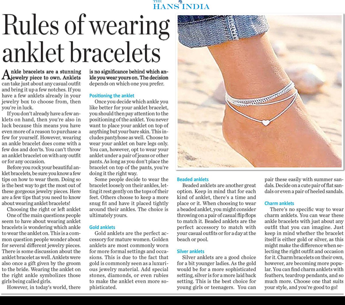 7 anklets to choose from