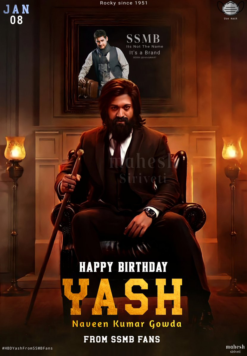 Happy Birthday to 
Rock star 
@TheNameIsYash ❤ on 
Be half of  @urstrulyMahesh fans 😊
All the best for #KGF2 
#HBDRockyBhai  
#HBDYashFromSSMBFans

#SarkaruVaariPaata

Pic credits @UrstrulyMahi97 👍👌