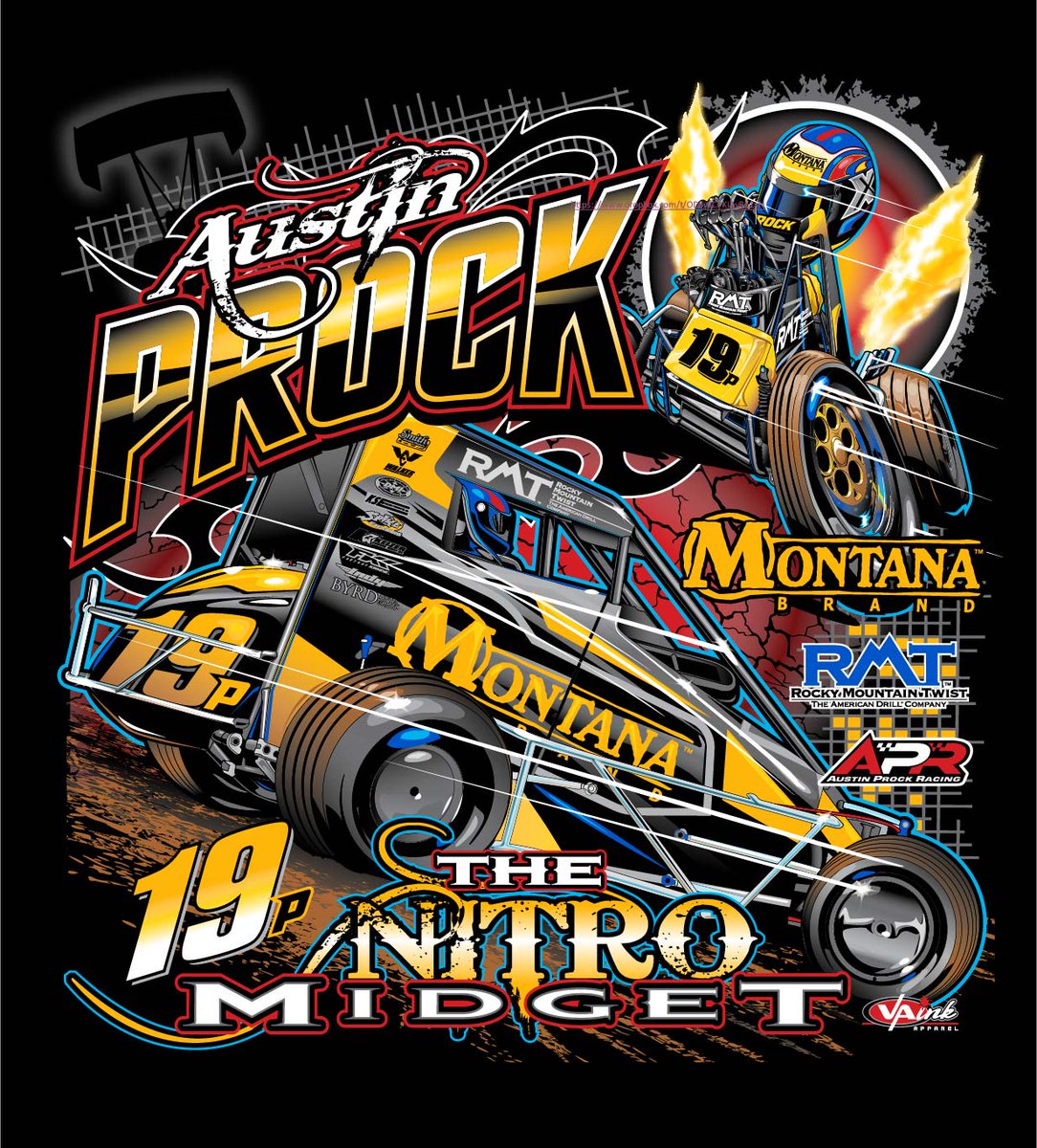 Great crossover shirt for <a href="/ProckRocket_TF/">Austin Prock</a> as he wheels the Nitro Midget into Tulsa for the Chili Bowl Nationals! This should get their attention!!