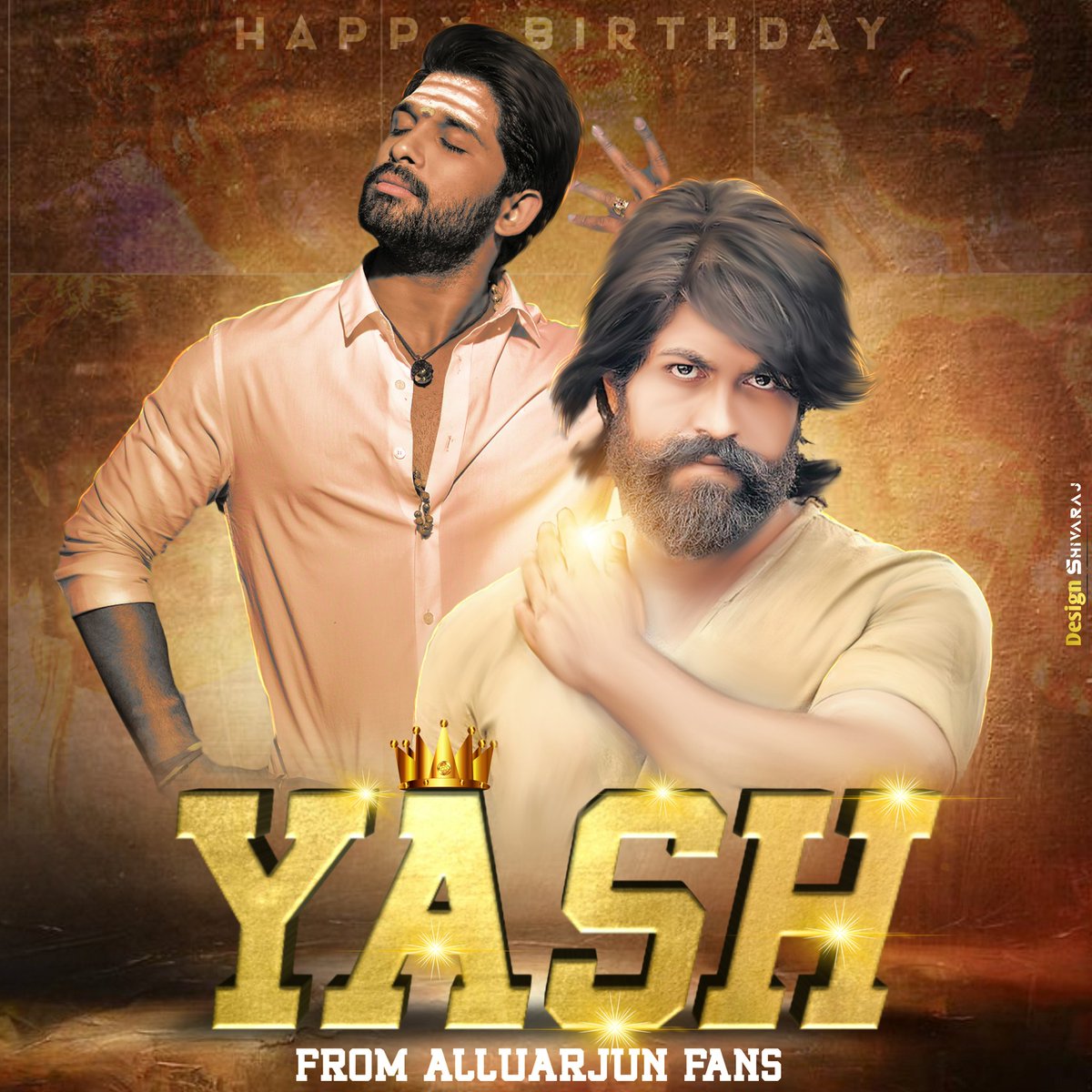 Happy birthday ROCKY BHAI❤️
@TheNameIsYash from @alluarjun
ANNA Fans 🙏 

Hope you like it my desgin ✨

#HBDRockyBhai
#KGFChapter2Teaser 
#Pushpa