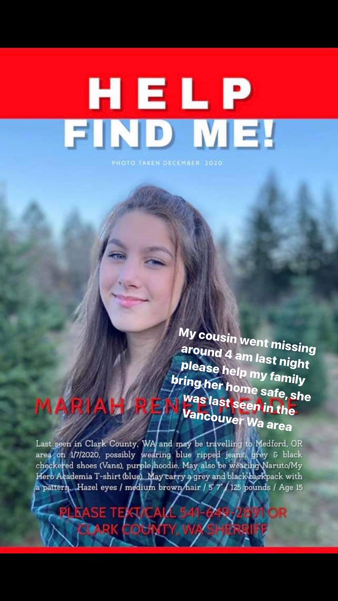 JayyOffe's tweet photo. My cousin went missing in Vancouver WA last night around 4 a.m. please help bring her back home https://t.co/pDtivrHGzc