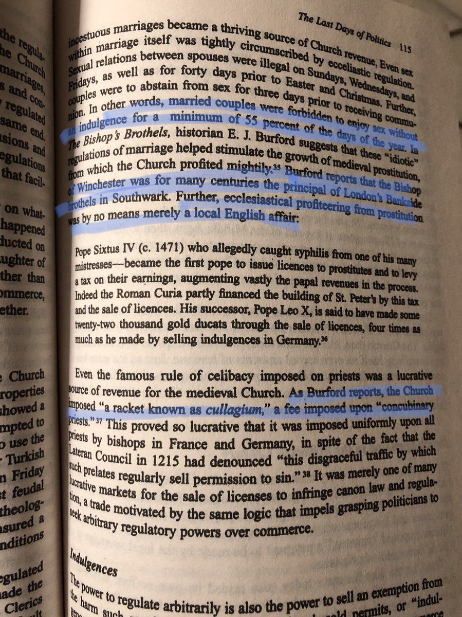 The Church would desperately try to stop its spread as well as monopolize the explosion of commerce that followed in its wake:-It would ban things to gain a monopoly over it(meat, sex - see pics)-Strict regulation = debauchery/corruption at church events-Demonize free market