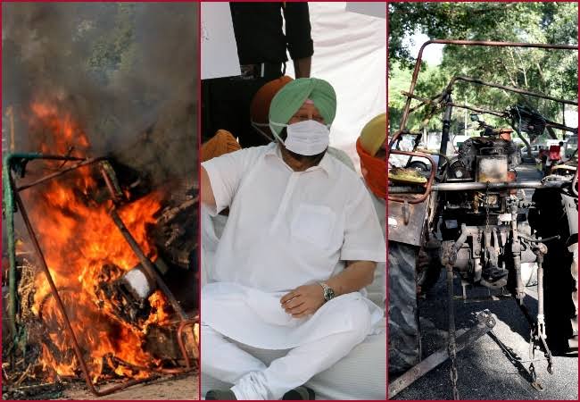From Rahul Gandhi's tractor March to burning tractor at Kurukshetra Haryana then again burning the same tractor at India Gate Delhi (why wasn't the burnt tractor seized by  @police_haryana) to now taking out a tractor parade,  @INCIndia footprint is clearly visible.Can't you See?