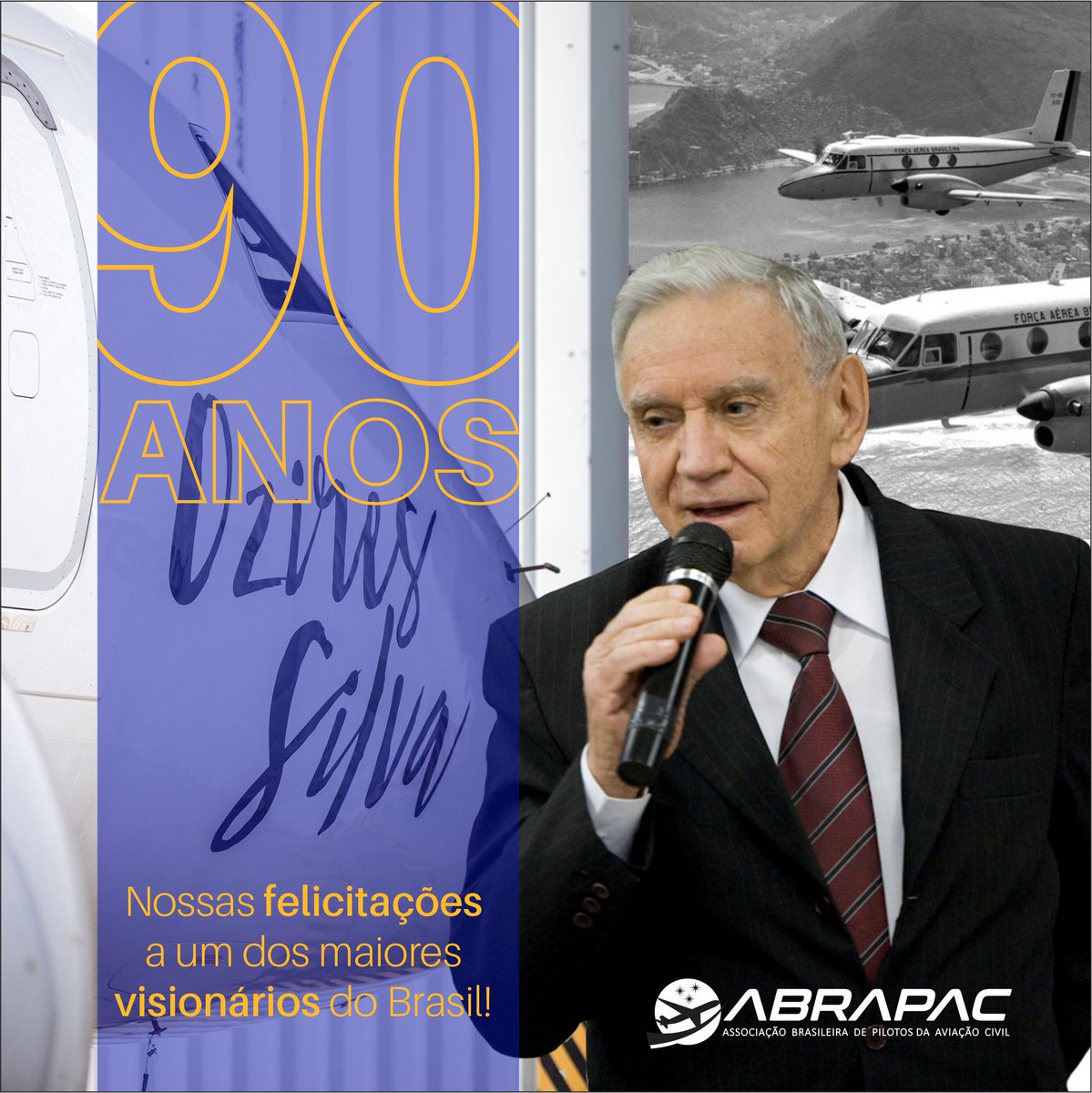 ABRAPAC's tweet photo. Em homenagem aos 90 anos de Ozires Silva, Embraer lança curta-metragem em 3D! Saiba mais aqui: https://t.co/UgvRsWcLBQ https://t.co/59usIoRH7M