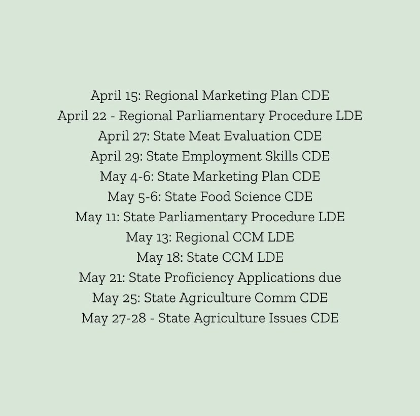 We have some dates for virtual competitions! If you are interested in competing in any of these, let us know!