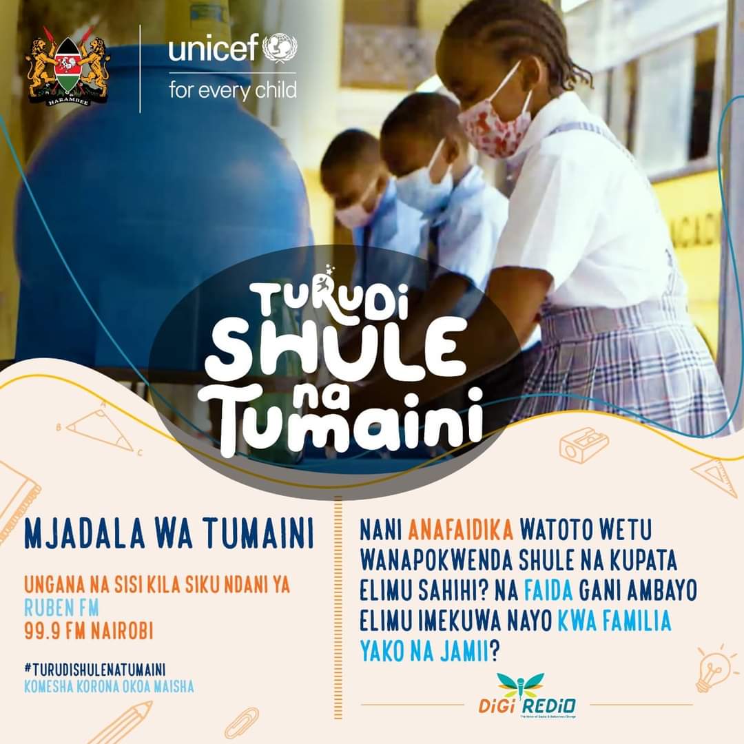 rubenfm999's tweet photo. #Turudi shule na https://t.co/8mmfvddKXk,Wazazi wamepata afueni baada ya shule kufunguliwa?
#CBCC #UNICEF #USAID #AGJK https://t.co/frszdaEQZY