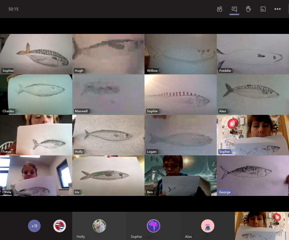 Cranford_Sch's tweet photo. Carp-e diem! Our Year 7s sure know how to seize the day when it comes to online learning. This week they had a go at observational drawing and I think we can all agree they’ve done a fin-tastic job! https://t.co/kwTZqMstla