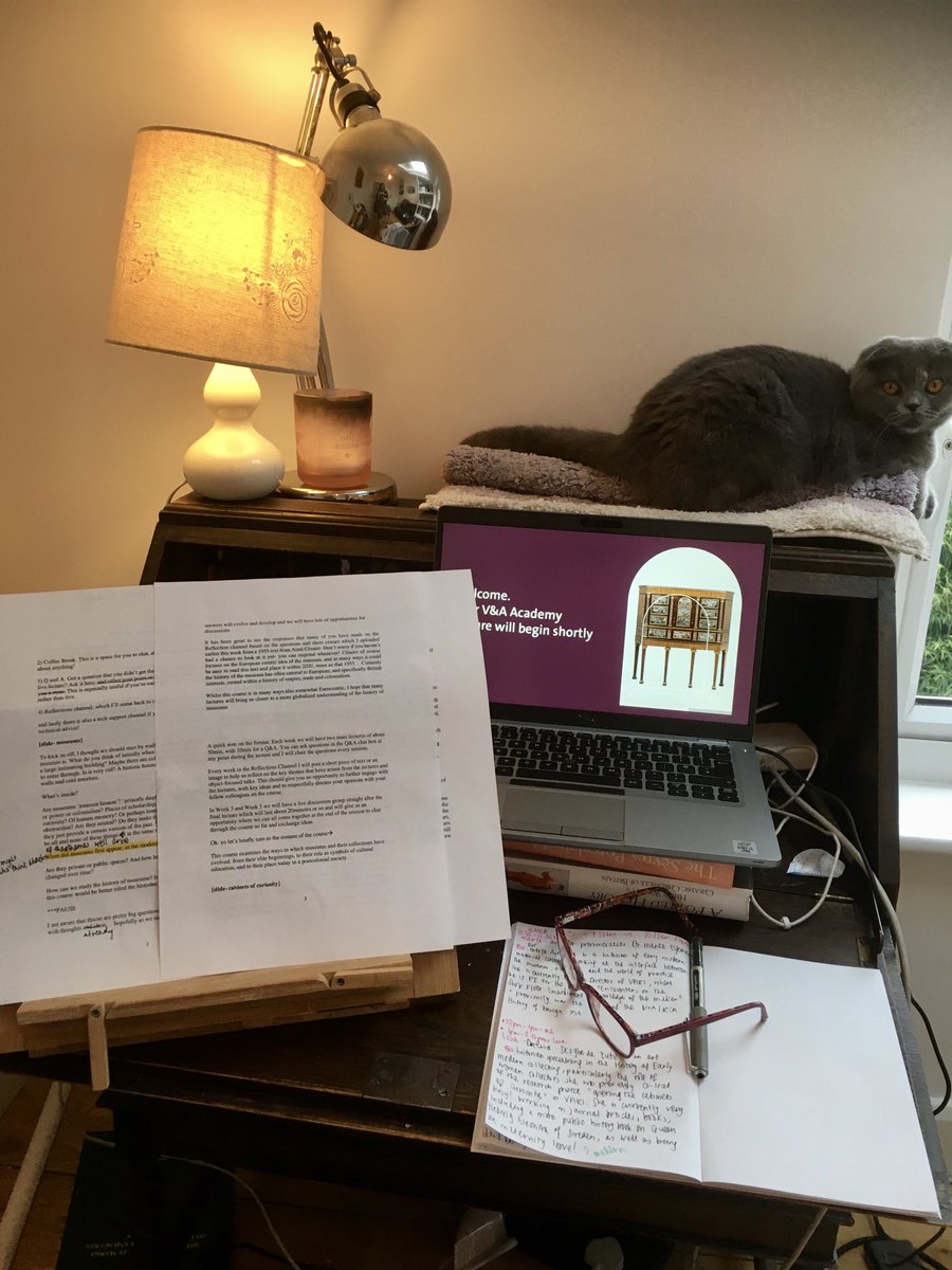 CarolineMcCaff's tweet photo. Even Catticus is excited! Ready to go for our first day of my new β¦@V_and_Aβ© History of Museums course #MyVam https://t.co/TskGfaqKob