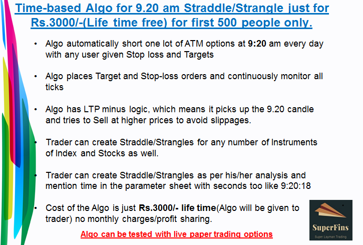 TrendFriendAlgo's tweet photo. Time-based Algo for 9.20 am Straddle/Strangle just for Rs.3000/-(Life time free) for first 500 people only. https://t.co/FJaIfUYAka