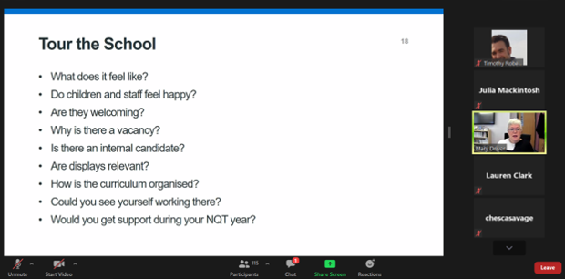 A Great start to our <a href="/UH_Education/">UH Education</a> Virtual Careers Fair:  Mary Driver, Headteacher of William Ransom Primary <a href="/wrpsinfo/">William Ransom Sch</a> discussing the importance of finding the school that is the right fit for your NQT year.
@ShibliDom <a href="/UniofHerts/">University of Hertfordshire</a> <a href="/Teachinherts/">Teach in Herts</a>