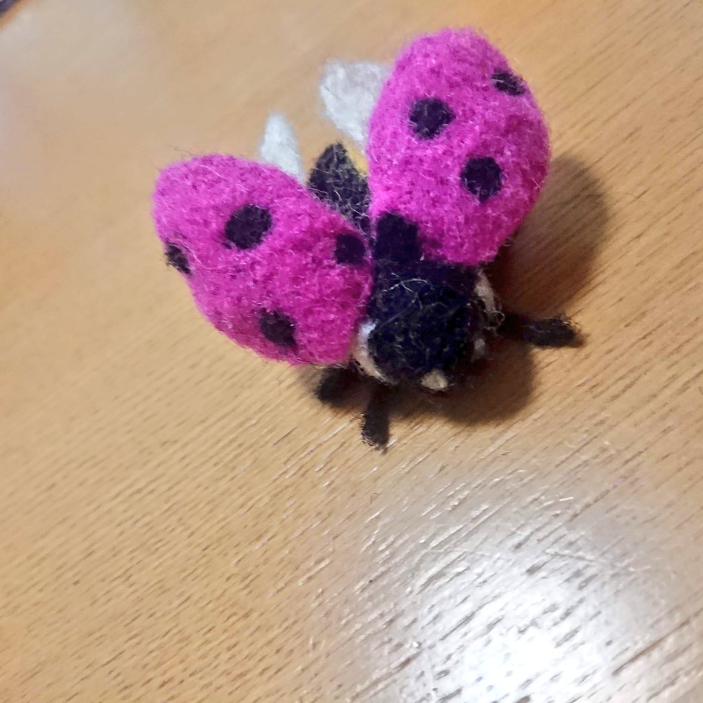 羊毛フェルト人形 テントウムシ ささい