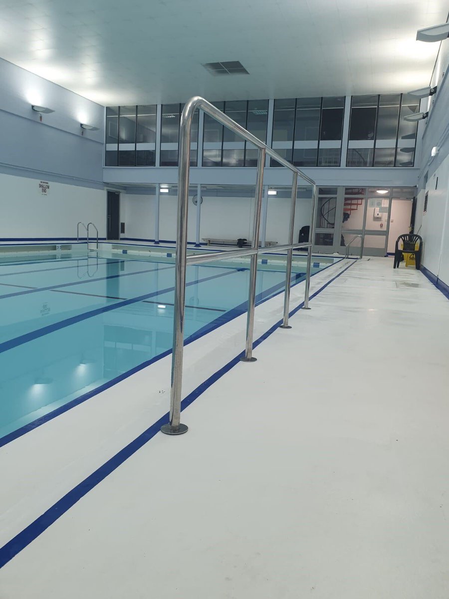 PolyAdvisory's tweet photo. Stainless steel barrier rail supplied and installed by Poly Advisory to complete a refurbishment project, holes diamond drilled and stainless post set in. https://t.co/NFnZPQ0JoI