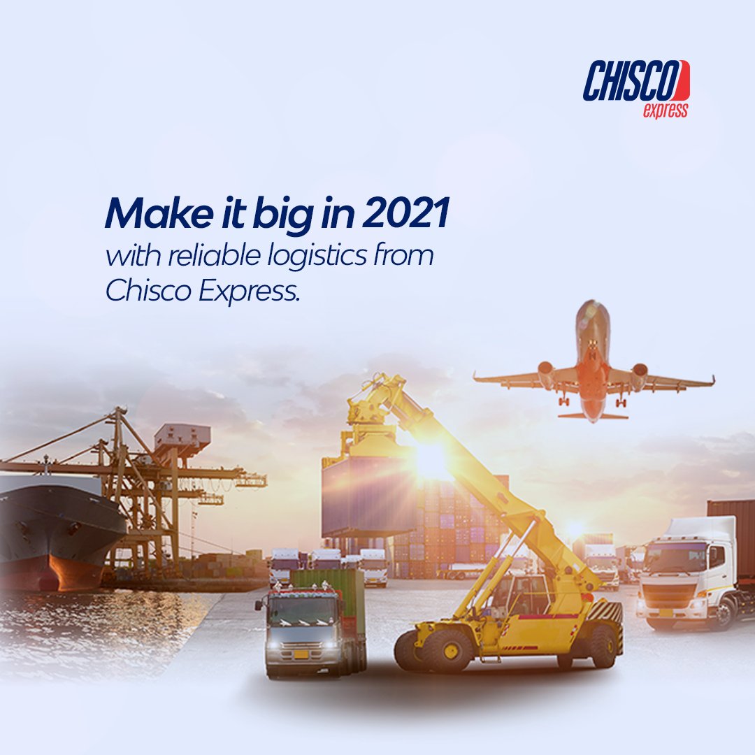 ChiscoExpress's tweet photo. Having a reliable logistics partner is crucial as you set out to grow your business this new year. At Chisco Express, we're here for you. Find out more about our solutions: https://t.co/66bndJkPZB #ChiscoExpress #LogisticsMadeSmarter https://t.co/EEs8KI1CyU