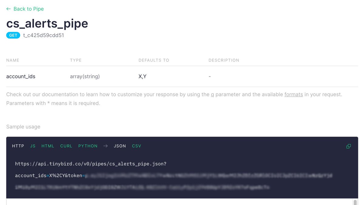 Now I expose this Pipe as an API endpoint, so that I can start consuming it via HTTPS from any application