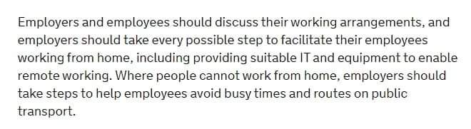 The guidance makes clear that you could be asked to come in - but of course your rights to insist on a safe working environment remain in place - but that "under the national lockdown, the expectation is that everybody should work from home where possible".