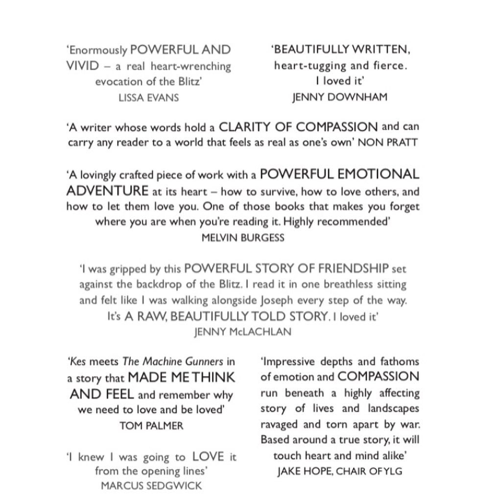 Writers have said kind things already. Writers whose work I admire greatly. Not bad eh?