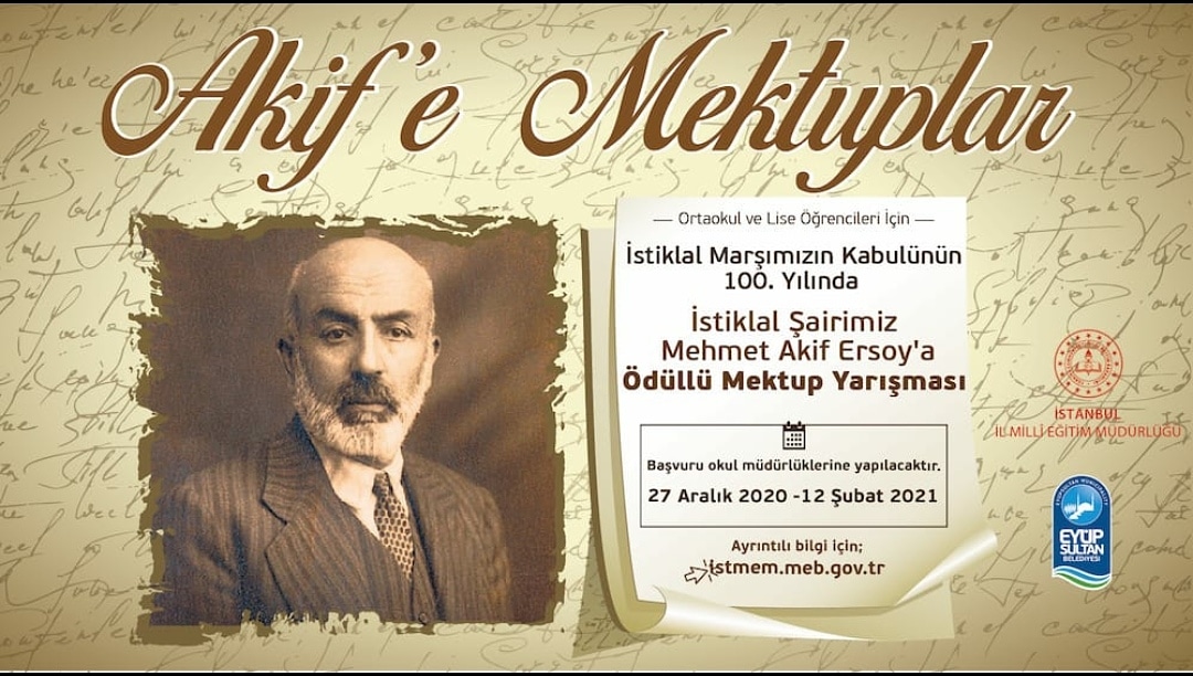 İstiklal Marşı'nın kabulünün 100.yilinda İstiklal şairimiz Mehmet Akif Ersoy'a Ödüllü Mektup Yarismasi'na katılımlarınızı bekleriz ✉️✉️✉️