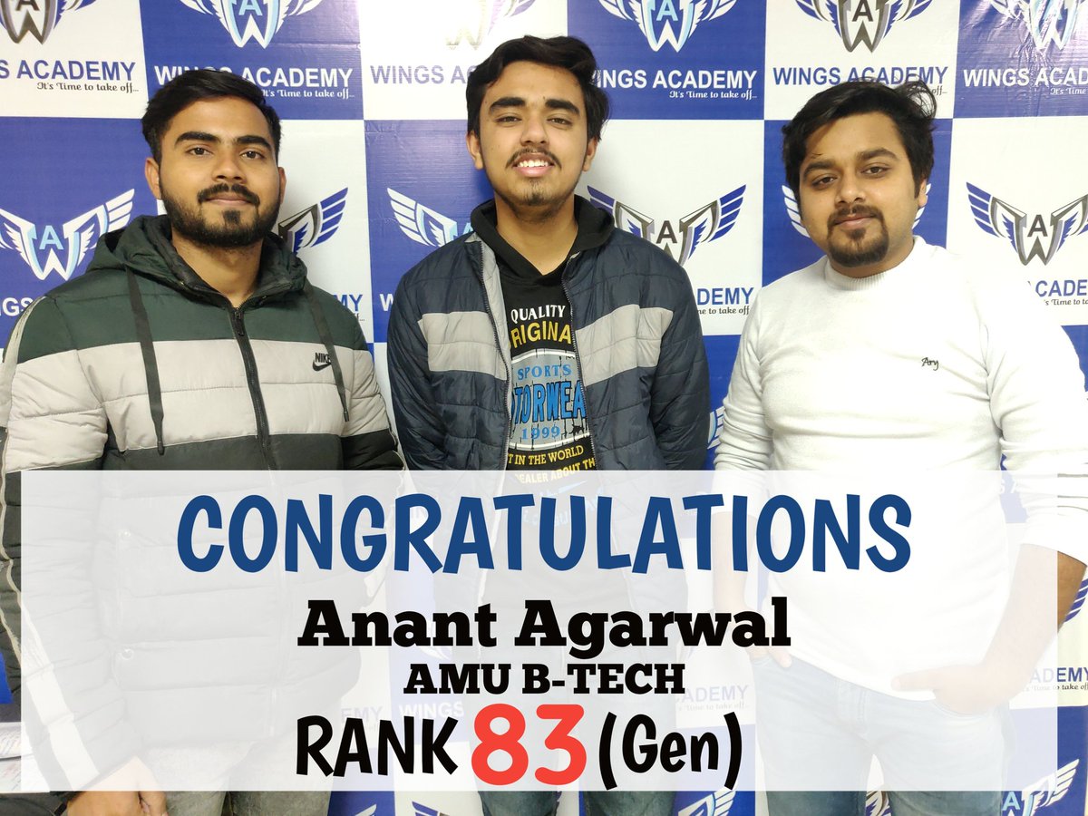 IfazAshraf's tweet photo. Congratulations
Anant Agarwal 
#amu #btech 
#rank 83 https://t.co/jpcAf6ZQ8l